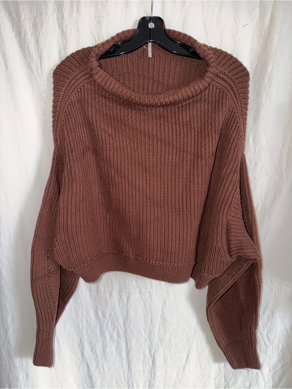 New Free people Cozy Ribbed Cropped Sweater - Chestnut Brown size Xs